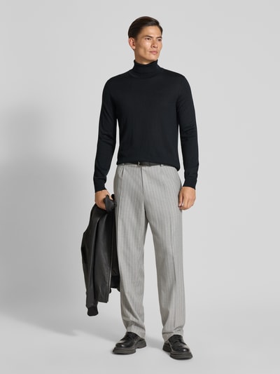 Christian Berg Men Pullover aus Merino-Mix mit Rollkragen Black 1