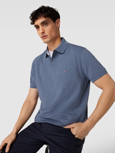 Tommy Hilfiger Poloshirt met labelstitching Jeansblauw - 3