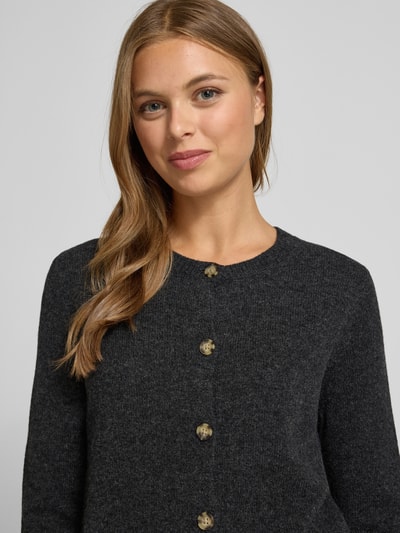 Christian Berg Woman Cardigan mit Rundhalsausschnitt und Knopfverschluss Anthrazit Melange 3
