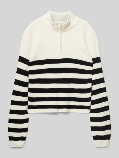 Only Regular Fit Strickpullover mit Streifenmuster Modell 'FRANCA' Offwhite 1