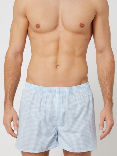 Hanro Boxershorts van katoen Lichtblauw gemêleerd - 3