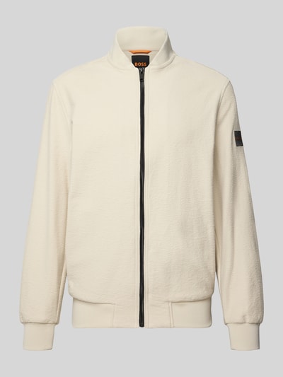 BOSS Orange Regular Fit Sweatjacke aus reiner Baumwolle Modell 'LISIMBA' Beige 2