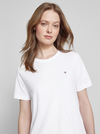 Gant T-Shirt mit Label-Print Weiss 3