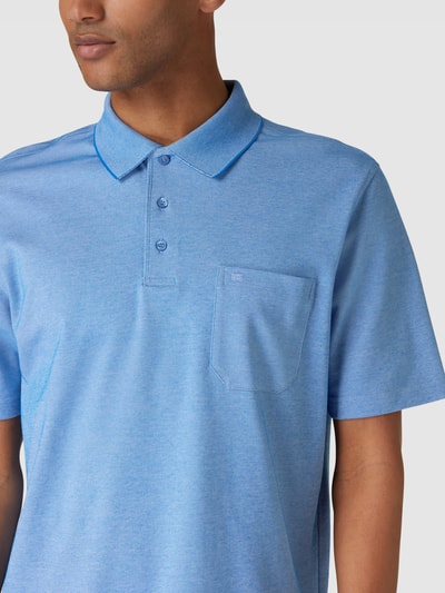 Christian Berg Men Poloshirt mit kurzer Knopfleiste und Logo-Stickerei Blau 3