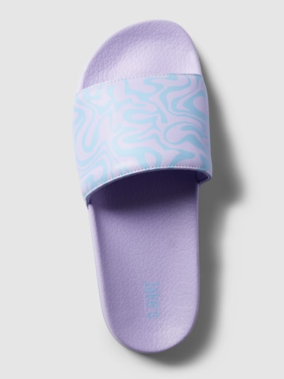 Jake*s Casual Slides mit Statement-Print Flieder 4