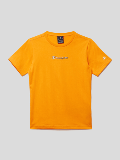 CHAMPION T-Shirt mit Label-Patch Orange 1