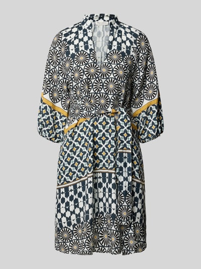 Marc O'Polo Sukienka lniana o linii A ze wzorem na całej powierzchni Granatowy 2