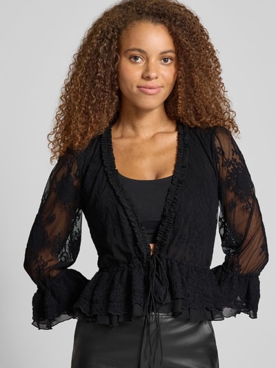 Bardot Regular Fit Bluse aus Mesh mit V-Ausschnitt Black 3