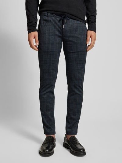 bugatti Slim fit stoffen broek met tunnelkoord Middengrijs - 4