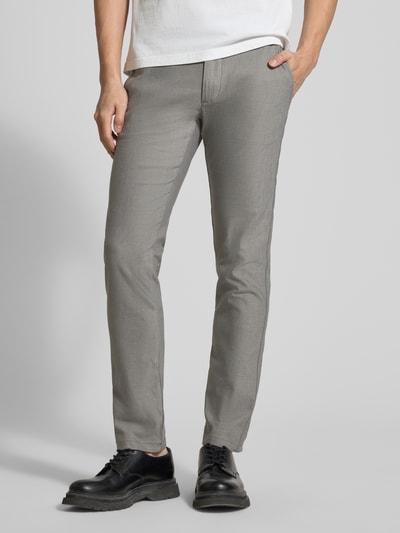 BOSS Orange Chinosy o kroju slim fit z mieszanki bawełny, lnu i wiskozy z dodatkiem wiskozy Średnioszary 4