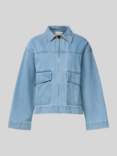 Neo Noir Jeansjack met platte kraag, model 'Titan' Lichtblauw - 2