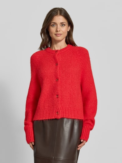 Jake*s Casual Regular Fit Strickjacke mit Woll-Anteil Kirsche 4