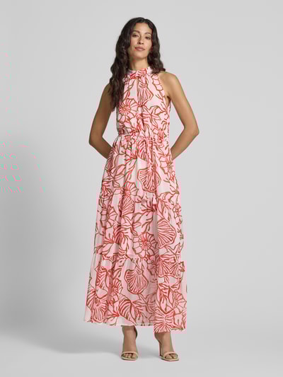 Oui Długa sukienka z wiązanym paskiem Czerwony 4