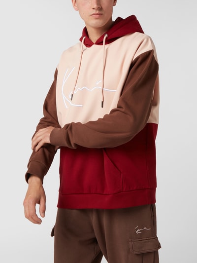 KARL KANI Hoodie mit Label-Stitching Rosa 4