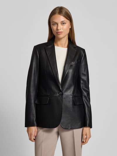 Lauren Ralph Lauren Slim Fit Blazer aus Lammleder Modell 'BONARO' BLACK 4