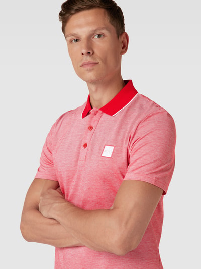 BOSS Orange Slim Fit Poloshirt mit Label-Patch Modell 'Oxford' Rot 3