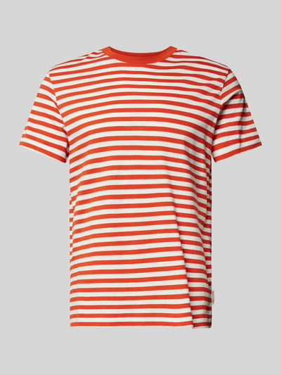 Marc O'Polo Regular Fit T-Shirt aus reiner Baumwolle mit Streifenmuster Orange 1