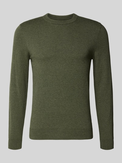 MCNEAL Strickpullover aus Baumwoll-Kaschmir-Mix mit Rundhalsausschnitt Khaki Melange 2