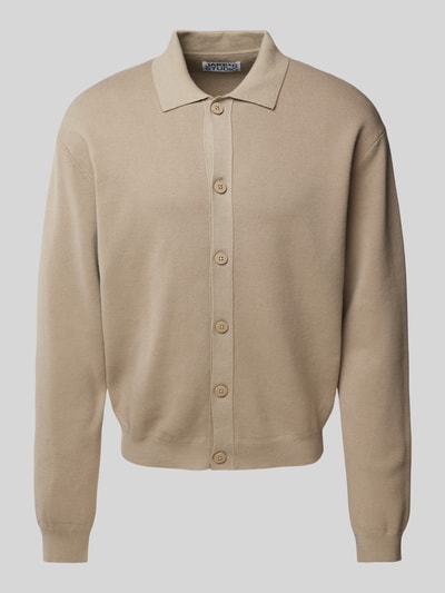 JAKE*S STUDIO MEN Cardigan mit Umlegekragen Khaki 2