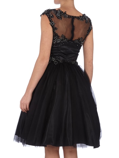 Niente Cocktailkleid aus feinem Tüll mit Ziersteinen Schwarz 4