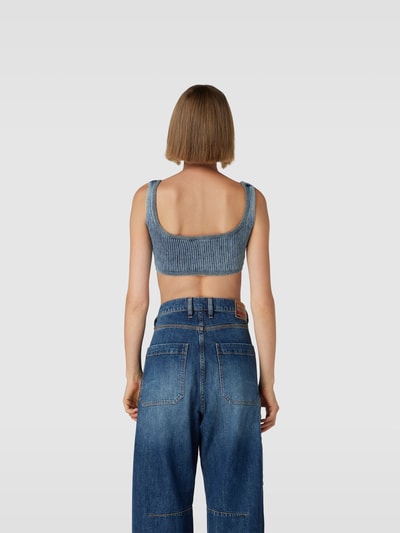 Diesel Crop Top in Strick-Optik Anthrazit Melange 5