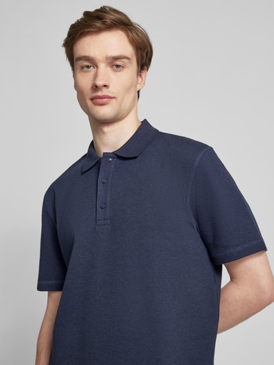 MCNEAL Regular Fit Poloshirt mit kurzer Knopfleiste Dunkelblau Melange 3