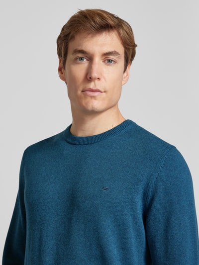 Christian Berg Men Strickpullover mit Woll-Anteil und Rundhalsausschnitt Smaragd Melange 3