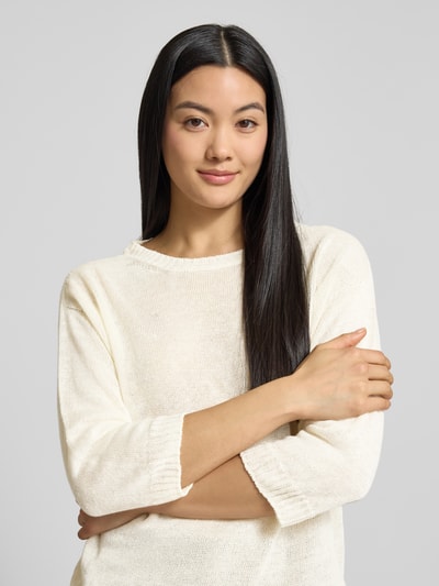 Weekend Max Mara Loose Fit Strickpullover aus reinem Leinen Modell 'SELZ' Weiss 3