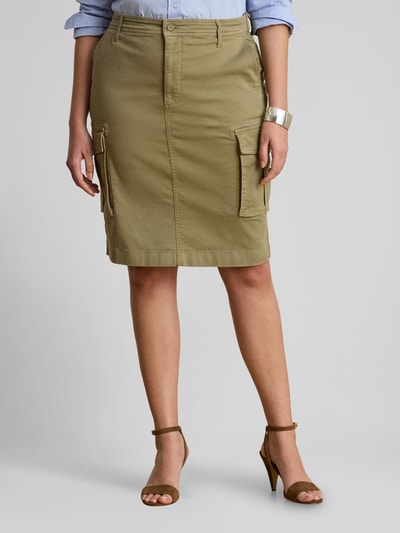 Lauren Ralph Lauren Schmaler Midi-Rock aus Baumwoll-Mix Khaki 6