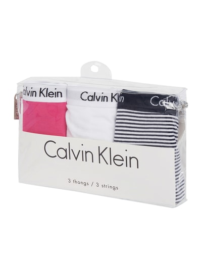 Calvin Klein Underwear Stringi w 3 paku z logo Koralowy 2