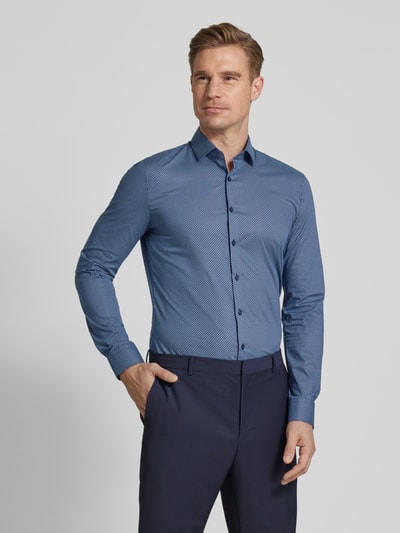 OLYMP No. Six Super slim fit zakelijk overhemd met kentkraag Marineblauw - 4