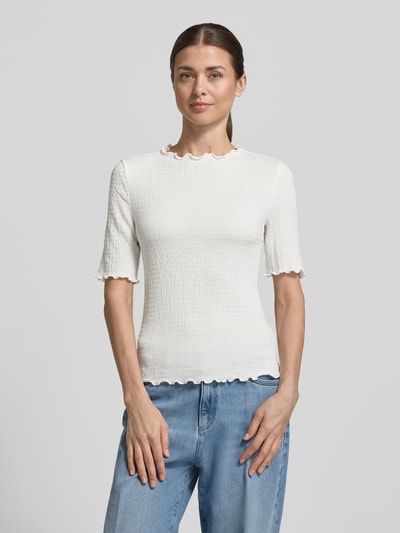 Tom Tailor Denim Slim Fit T-Shirt mit Stehkragen Offwhite 4