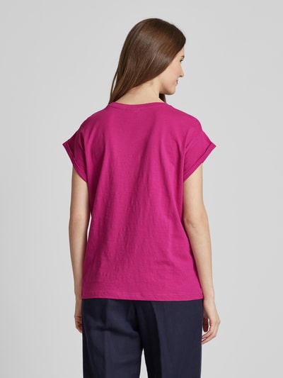 Jake*s Casual T-Shirt mit Rundhalsausschnitt Fuchsia Melange 5