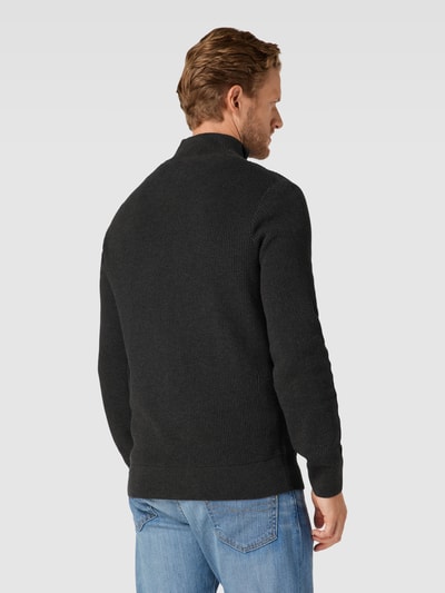 Tom Tailor Gebreide pullover met korte ritssluiting Antraciet gemêleerd - 5