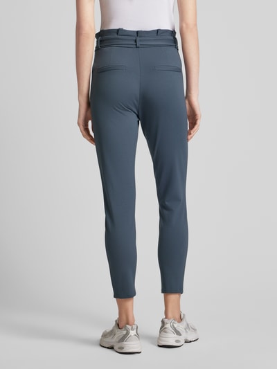 Vero Moda Tapered fit stoffen broek met strikceintuur, model 'EVA' Blauw - 5