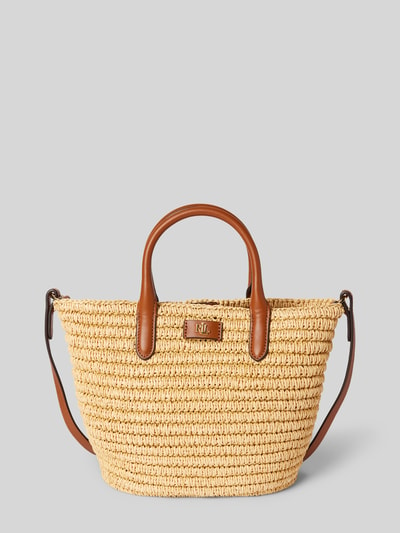 Lauren Ralph Lauren Tote Bag in Flecht-Optik Modell 'BRIE' Sand 2