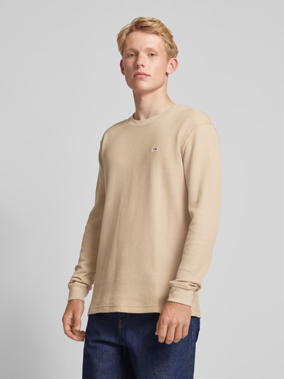 Tommy Jeans Regular Fit Longsleeve mit Label-Stitching Beige 4