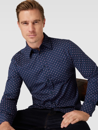 Esprit Collection Slim fit vrijetijdsoverhemd met all-over motief Marineblauw - 3