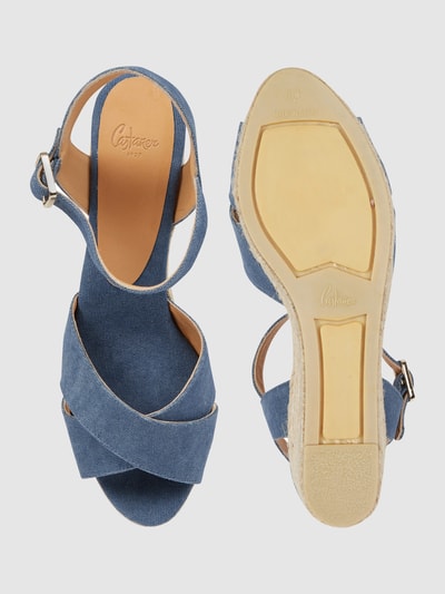 Castañer Wedges van textiel, model 'Blaudell' Blauw - 4