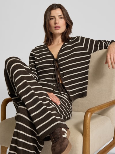 VILLA SOPHIE Strickjacke aus Viskose-Mix Modell 'NURIA' Dunkelbraun 3
