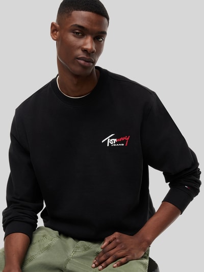Tommy Jeans Bluza dresowa z czystej bawełny, krój regular fit Czarny 3