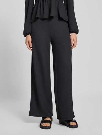 Only Regular fit wijde broek met elastische band, model '30 BILL' Zwart - 4