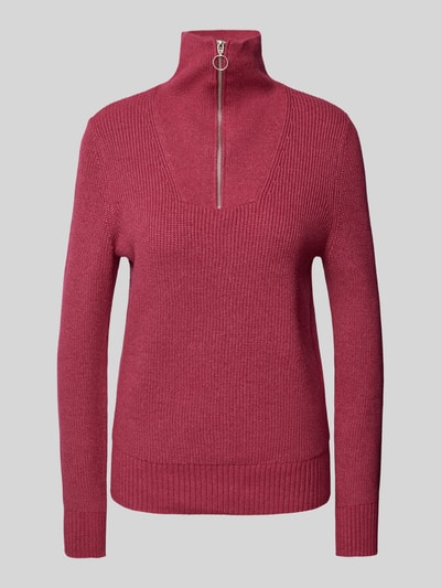 Christian Berg Woman Strickpullover mit Troyer-Kragen Fuchsia Melange 1