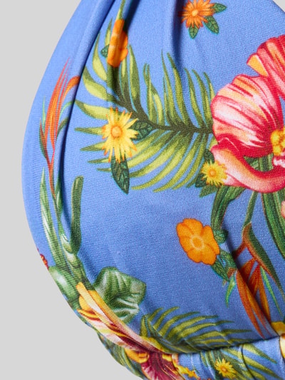 Produktfoto, Bikini-Oberteil im Allover-Look Modell 'DOLCEVITA NIKO' von Banana Moon mit buntem Blumenmuster, Material-Mix mit Stretch-Anteil, körpernahe Passform, Schnürung, Damen.