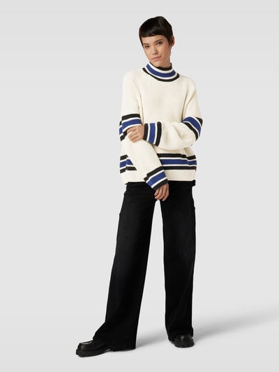 Jake*s Collection Oversized Strickpullover mit Turtleneck Ecru 1