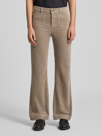 Christian Berg Woman Wide leg corduory broek met achterzakken Steengrijs - 4