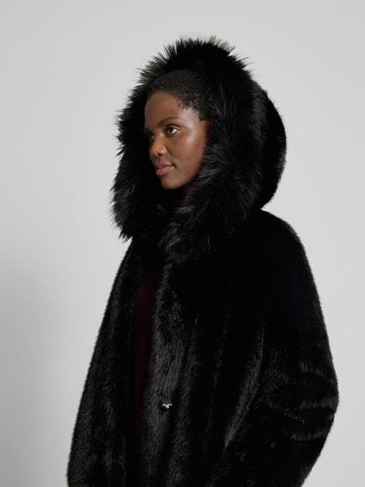 Marc Cain Regular Fit Mantel aus Kunstfell Black 3