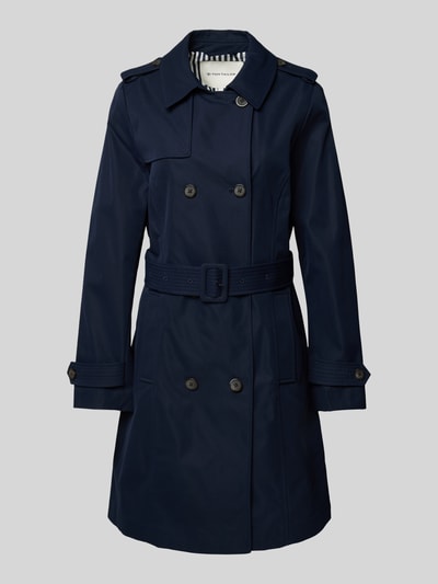 Tom Tailor Regular Fit Trenchcoat mit Gürtel Dunkelblau 2