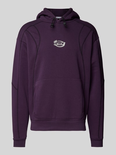 REVIEW Oversized Hoodie aus Baumwoll-Mix Modell 'STREET RUNNER' Aubergine 1