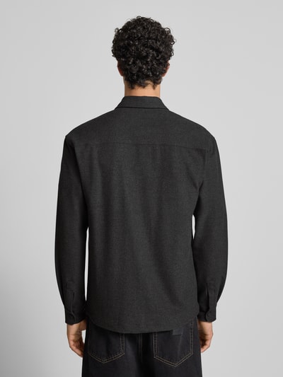 Only & Sons Regular Fit Hemdjacke mit Viskose-Anteil Modell 'MARK' Dunkelgrau Melange 5